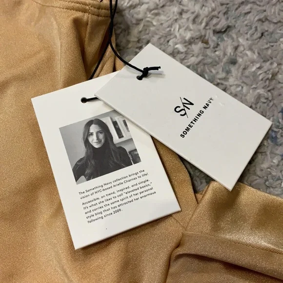 Something Navy Gold Cream One Piece Swimsuit - Picture 7 of 10